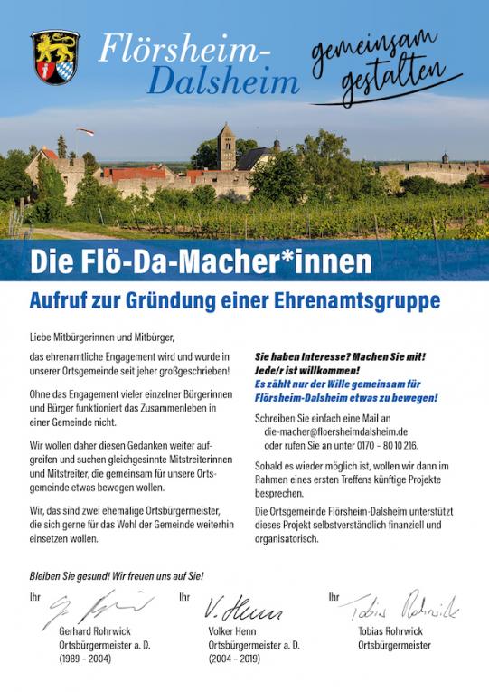 Aufruf zur Gründung einer Ehrenamtsgruppe