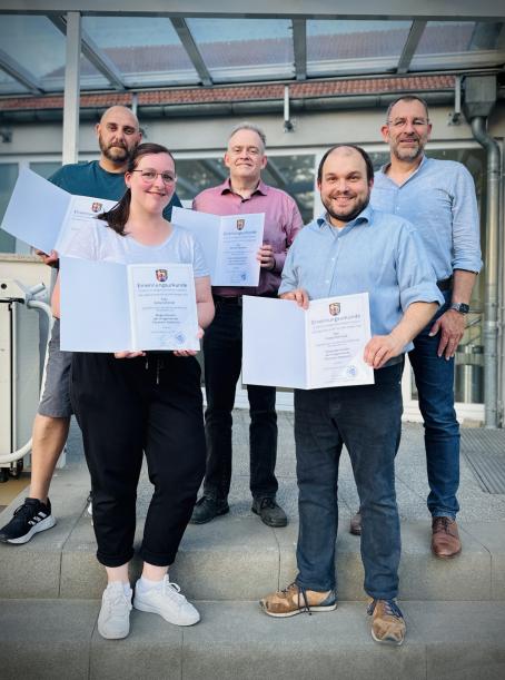 Ortsbürgermeister Tobias Rohrwick (2.v.r.) mit den Beigeordneten Sven Schulz, Sonia Scherner und Michael Obenauer, sowie VG-Bürgermeister Ralph Bothe (v.l.).
(Foto: Christian Meloth)